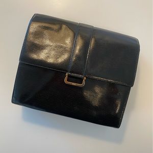 Vintage Black Salvatore Ferragamo Crossbody Bag with Gold-Toned Hardware